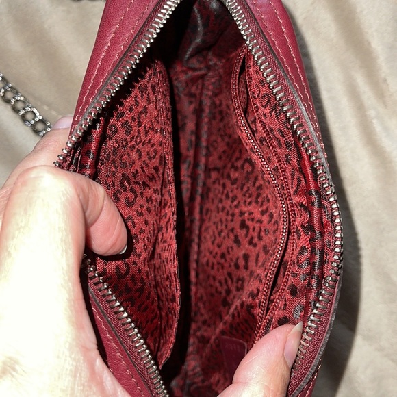 Longchamp Mademoiselle Rock Studded Burgundy Leather Crossbody - Picture 7 of 12